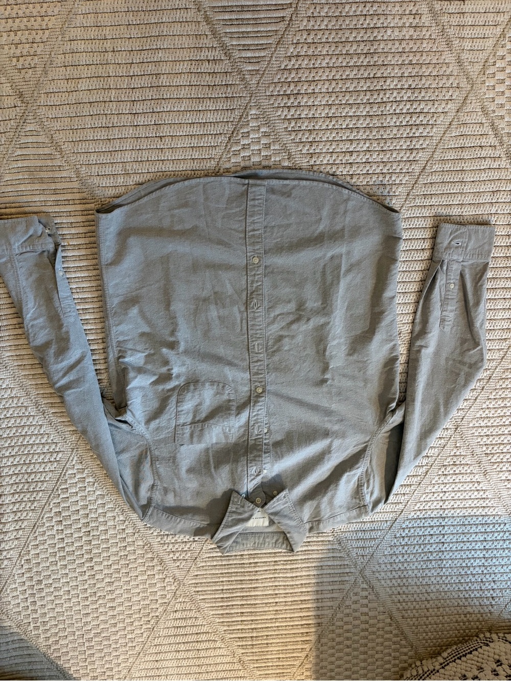 American Eagle Outfitters Light Gray Button-Up Shirt